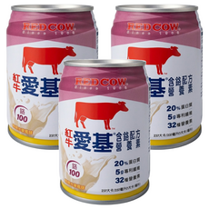RED COW 紅牛 愛基 含鉻營養液 熱帶水果, 237ml, 3罐