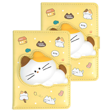 Pinkfoot Nyang Nyang立體封面紓壓筆記本, 2本, 黃色