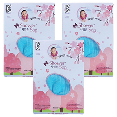 Shower Son 3J 搓澡沐浴手套 雙手組, 藍色, 3套, 2入