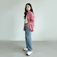 Pink B 女童洋紅色格紋襯衫