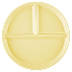 Homely Zakka 北歐高顏值分隔餐盤 211 陶瓷材質 530g, 20 x 2.5cm, 奶黃色, 1個