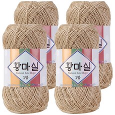 Miso毛線亞麻絲黃麻絲 1股, Natural Beige, 4個