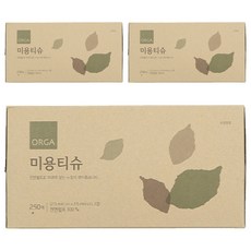 ORGA 抽取式面紙, 250張, 3盒
