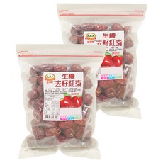 旺來旺 生機去籽紅棗, 無蒸煮, 無添加二氧化硫, 無添加防腐劑, 無添加人工色素, 300g, 2包