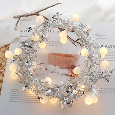 NOBLY DIY聖誕壁掛樹 + 30顆LED燈泡組, 銀色