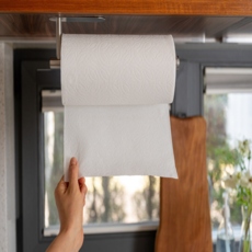 Hugging 免鑽孔 304不鏽鋼廚房紙巾架, 銀色, 1個