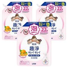 LION 獅王 趣淨 洗手慕斯補充包 清爽柑橘, 450ml, 3包