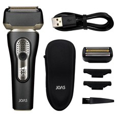 조아스 티타늄코팅 3중날 방수 전기면도기, JS-7100, 블랙, 골드