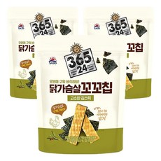 삼육오점이사 해표 365 24 닭가슴살 꼬꼬칩 고소한 김스틱, 25g, 3개