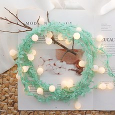 Blühen DIY 聖誕壁掛樹 + 50顆LED燈泡, 薄荷綠