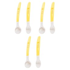 PiYOPiYO 黃色小鴨 離乳安全湯匙 11.7 x 2.8 x 1.9cm, 黃色 + 白色, 3組