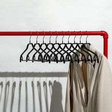 MAWA 防滑兩件式衣物裙架 Silhouette Neck 41FRS, 10個, 黑色