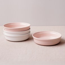 BOWLBOWL 韓國製 北歐風boulboul 甜點碗, 白色, 粉紅色, 4個