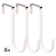 Ontree 免打孔門後掛鉤架, 白色, 6個
