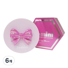 투미니 퓨어 선쿠션 SPF43 PA+++ 리본 진핑크, 14.5g, 6개