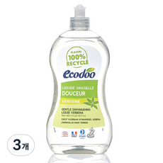 ecodoo 溫和馬鞭草廚房用洗碗精, 500ml, 3個