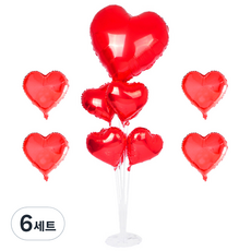 PARTYSHOW 派對氣球佈置裝飾架組 70cm, 愛心款(紅色), 6組