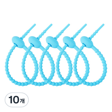 고리타입 케이블타이 150mm, 10개, 하늘색