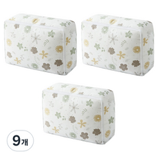 리빙공감 생활방수 의류 이불 수납 보관함, 플라워, 9개