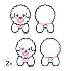 써니엔조이 제로웨이스트 식물성 셀룰로오스 압축수세미 비숑 아기, 4개입, 2개