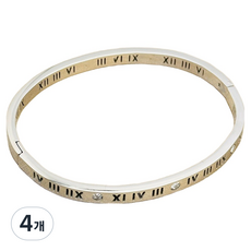 퍼스트리버 심플한 패션팔찌 철색 4mm, 4개