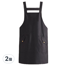 neoapparel 美術廚房H型防水圍裙, 黑色, 2個