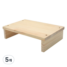 숲애 소나무 통원목 모니터 받침대 미니 1단 75, 내츄럴, 5개