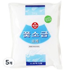 오복식품 꽃소금, 3kg, 5개