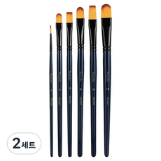 deLi 得力 Fainolo油畫筆 6種組, 2套, 6種, 2號(細毛筆), 6號(圓頭筆, 平頭筆), 8號(圓頭筆, 平頭筆), 10號(圓頭筆)