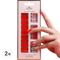 JOYME Daysoy 情緒色彩凝膠美甲貼 34p, 2個, 04 紅色情調