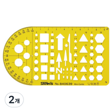 SaNKI's 模板繪圖模型尺 測量用樣板 135 x 75 mm NO.840639, 單一顏色, 2個