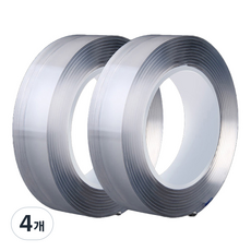 防水矽膠雙面膠帶 3m, 透明, 4個