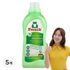 Frosch 德國小綠蛙 衣物柔軟精 蘆薈 正裝, 5個, 750ml