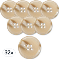 Button King 東大門鈕扣王 高級霧面大衣開襟衫鈕扣 23mm 米色, LBG孔雀, 32個