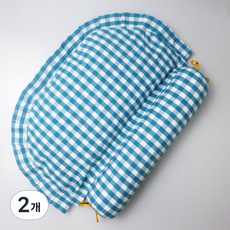 비투윈 메모리폼 경추베개, 청체크, 2개