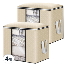 베이지누빔 리빙 박스 옷 정리함, 4개