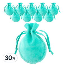 Donna&deco Dante 飾品天鵝絨束口袋, 30個, 水藍綠色