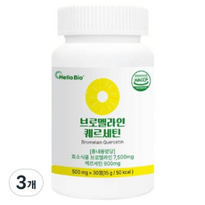 헬로바이오 브로멜라인 퀘르세틴, 3개, 30정