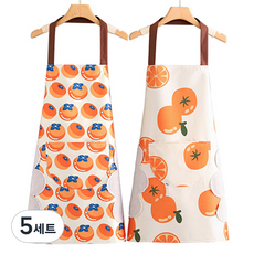 Allwaily 日常防水 PVC 擦手巾 繞頸式 圍裙 2件組 TSP1514, 5套, 混合色