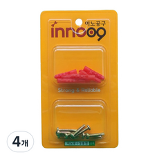 Innotime 圓頭彩色自攻螺絲 10p + 紅色塑膠壁虎 10p 套組 NIT200, 4個