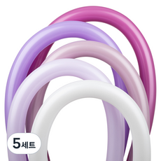 Sempertex 造型氣球 5款 x 8p 套組 260s, 5套, 白色, 柔和啞光紫丁香色, 紫丁香色, 柔和灰調薰衣草色, 紫蘭花色