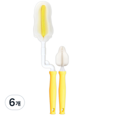 하이비 회전형 필터폼 보틀 브러쉬, 6개, 옐로우