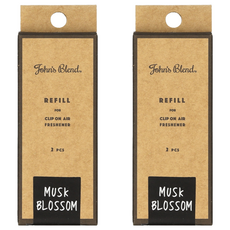 John's Blend 車用芳香劑補充包 櫻花麝香 夾型設計 自然清新香氣 30天持續時間, 2包