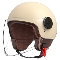 RIVER FOX 摩托車 電動滑板車 復古安全帽, 摩卡黃