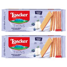 Loacker 萊佳哈斯 薄片藍莓優格威化餅, 2個, 150g