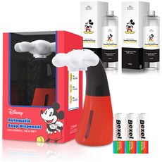 Disney 迪士尼 米老鼠自動洗手器 + 補充液 2p + 電池 3p, 1套, 混合顏色