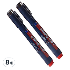 eding e 1800/0.5mm/propipen/繪圖筆/2, 8個, 紅色