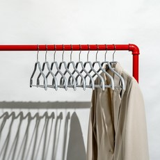 MAWA 防滑兩件式衣物裙架 Silhouette Neck 41FRS, 10個, 銀色