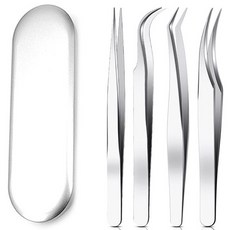 不鏽鋼精密鑷子4件組, 1套, 單一顏色