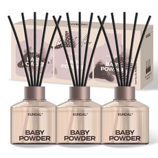 쿤달 퍼퓸 디퓨저 + 섬유스틱 세트, 베이비파우더, 200ml, 3개